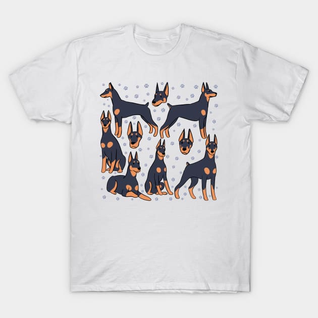 Doberman illustration art for Doberman lovers T-Shirt by Yarafantasyart